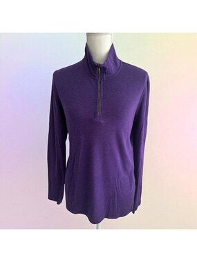 RALPH LAUREN Purple Quarter Zip Long Sleeve LRL Top Size XL